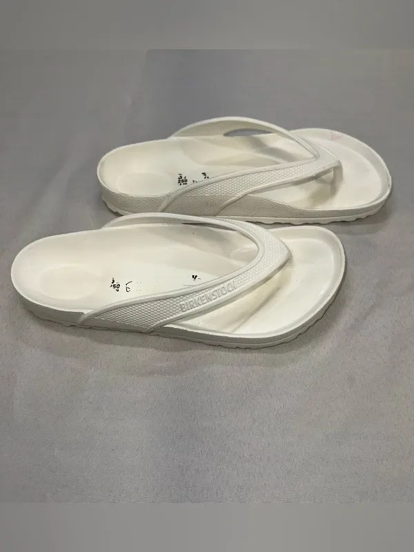 Birkenstock White Rubber Toe Post Thong Size 8 Women Size 6 Men - Image 2