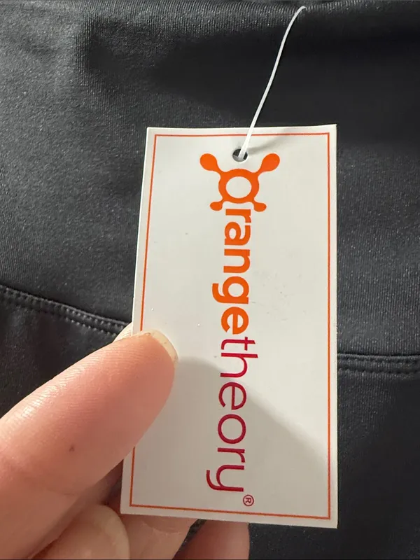 NWT OTF Orangetheory Fitness Gray Leggings with Orange Side Stripes - Image 8