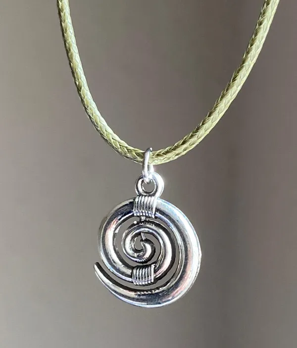 Handmade spiral swirl uzumaki funky boho grunge style necklace🌀 - Image 2