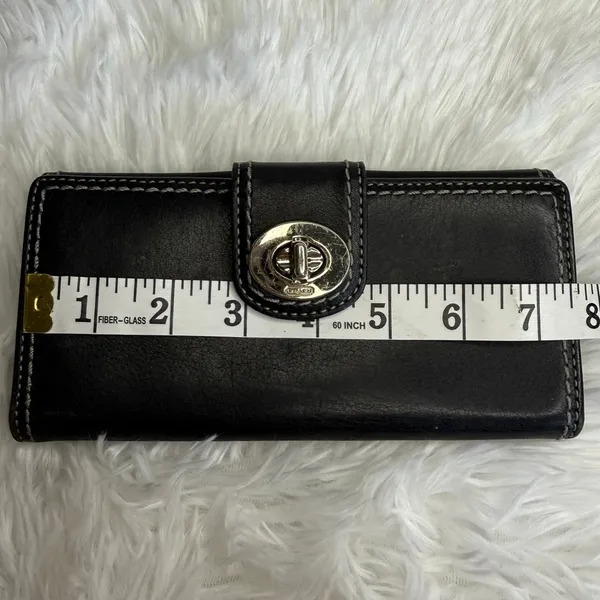 y2k COACH Vintage Soho Black Turn Lock Wallet - Image 9