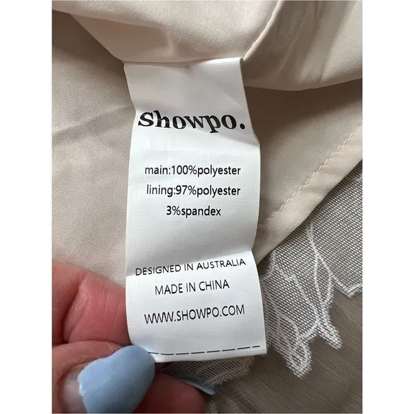 Showpo NWT Philine Midi Jacquard Plunge Dress Off White Size 2 - Image 14