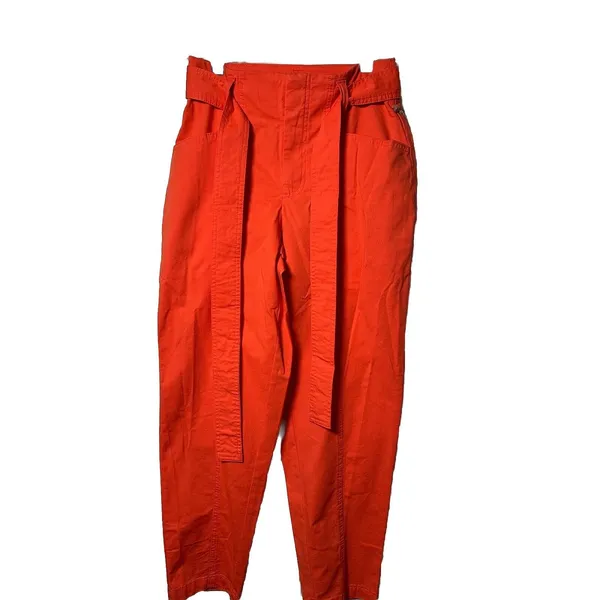 Women's High-Rise Tapered Ankle Tie-Front Pants - A New Day‎ Orange Size 10 - Image 3