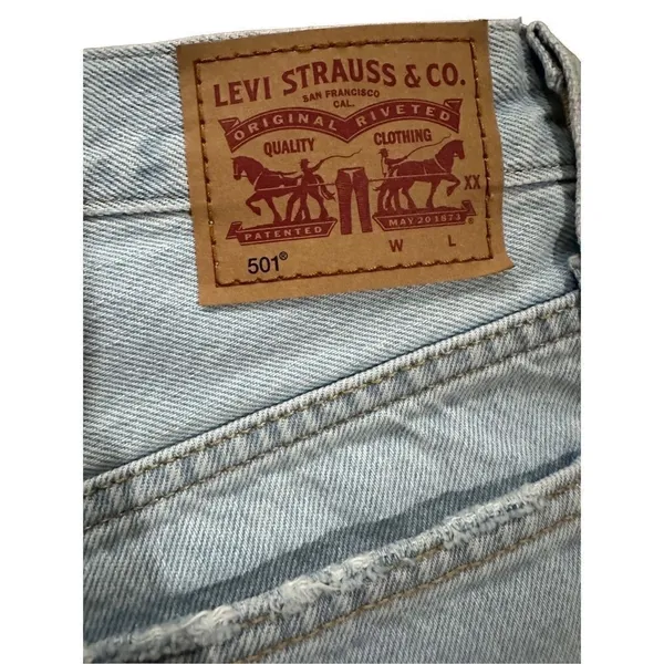 Women's Levi's‎ 501 Original High Rise Jean Shorts Sansome Muse Blue Sz 26 - Image 7