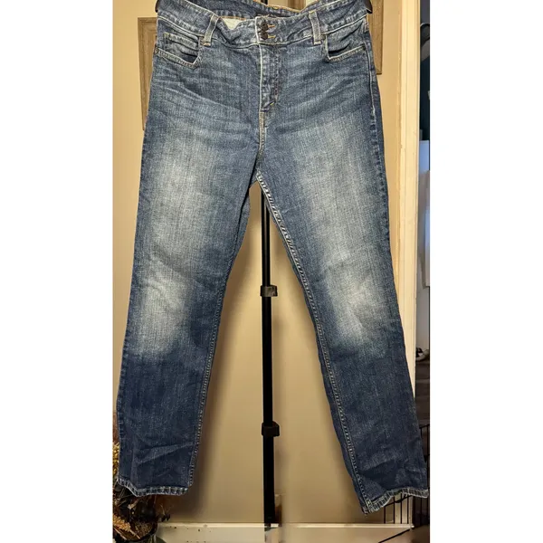 Levis 526 Slender Straight Jeans‎ Womens 16 Blue Medium Wash Denim Stretch Pants - Image 2