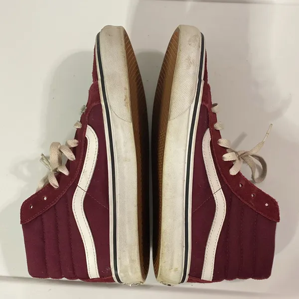 Vans Off the Wall Burgundy High Top Suede Skate Sneakers women’s size 8 - Image 6