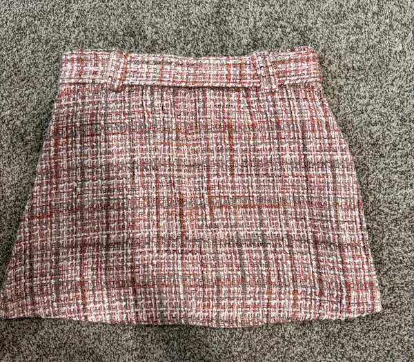 ZARA Pink Plaid Mini Skirt - Image 4