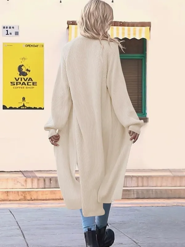 Dustier split sides open knit cardigan Tan Size L - Image 2