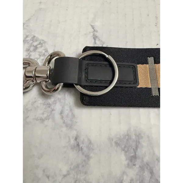 Lululemon Never Lost Keychain Black Beige Stripe Keychain Lanyard Keyring Clip - Image 3