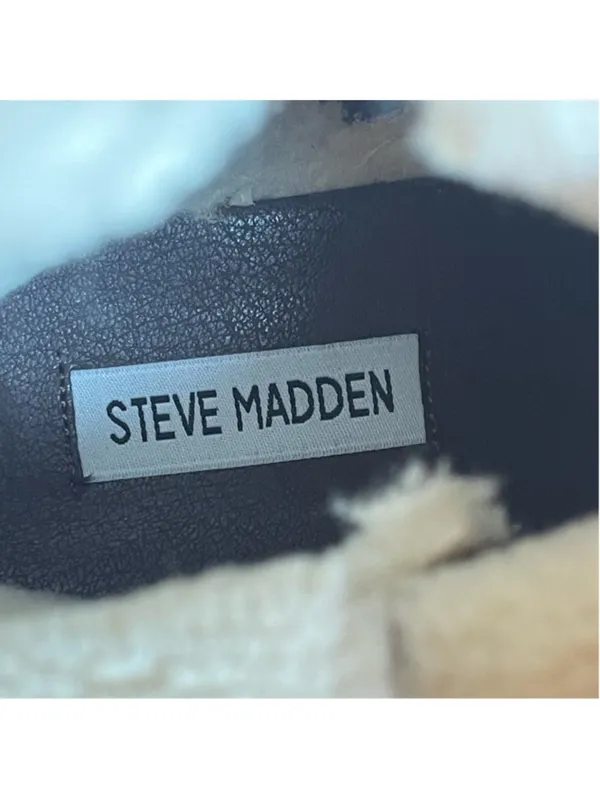 Steve Madden Brixton Brown Distressed Leather Faux Fur Mid-Calf Moto Boots 8 - Image 8