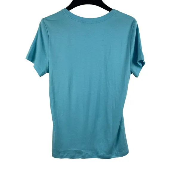 GH Bass Blue Fountain Favorite 100% CottonV-neck Short Sleeve T-shirt Size M NWT - Image 2