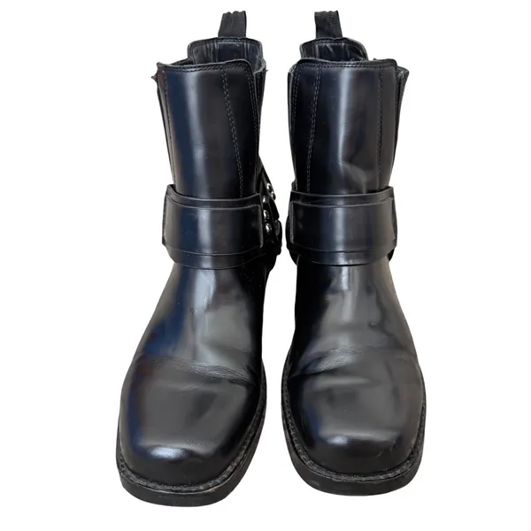 Marc Fisher LTD Black Leather Harness Square Toe Ankle Biker Boots Size 6 - Image 3