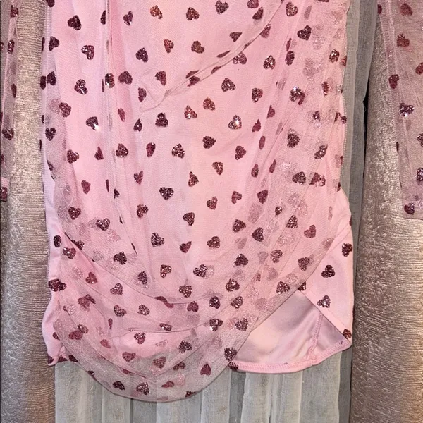 NWT Luxe Wave Size S Pink Heart Patterned Dress - Image 2