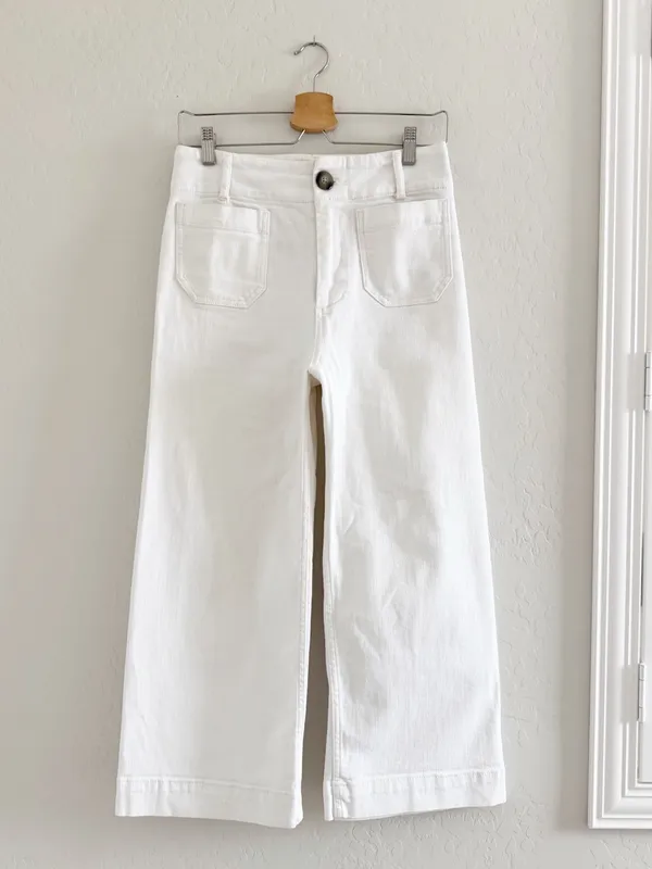 Anthropologie Maeve Colette White Wide-Leg High-Rise Jeans Size 27 Petite - Image 2
