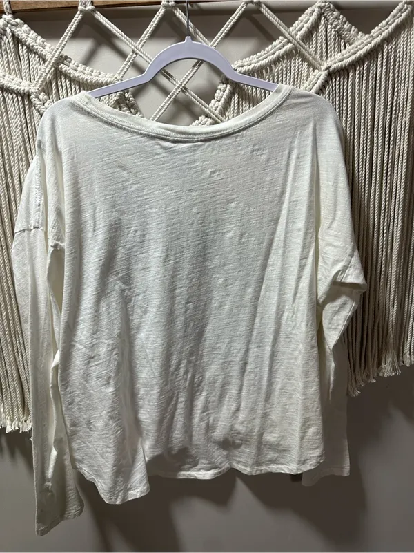 Nike White Long Sleeve Tee with Black Diagonal Logo - Image 2