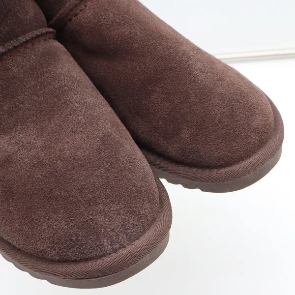 Cushionaire Slippers Women 8.5 Suede Memory Foam Mules Brown Faux Fur Excellent - Image 7
