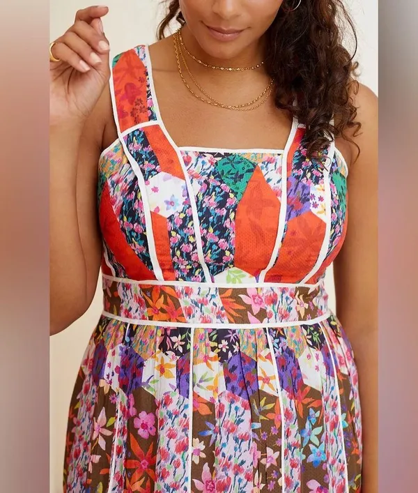 Anthropologie Square Neck Maxi Dress Size 12 - Image 7