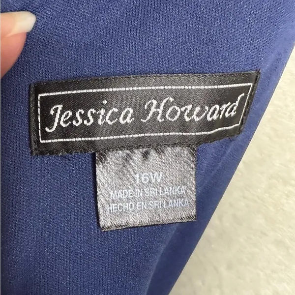 NEW Jessica Howard Navy Blue Formal Dress with Chiffon Overlay Women’s Size 16W - Image 9