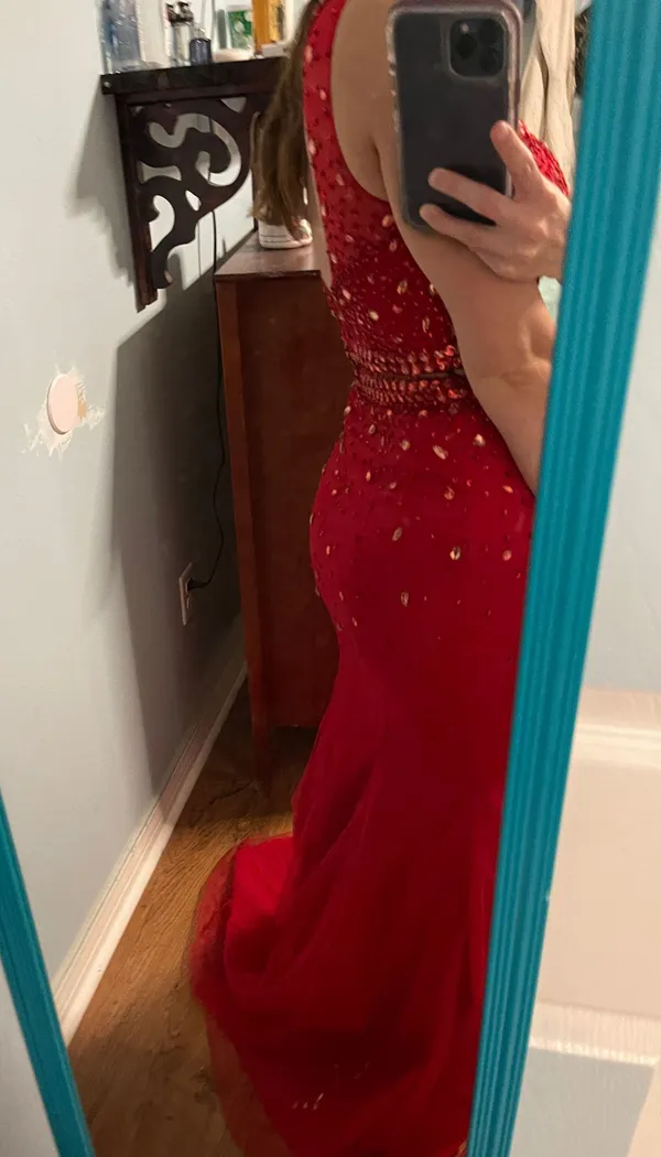 Milano Formals Red Prom Dress - Image 5