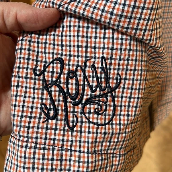 Roxy Navy & Orange Plaid Hooded Jacket Zip Front Women’s Size Medium - Image 8