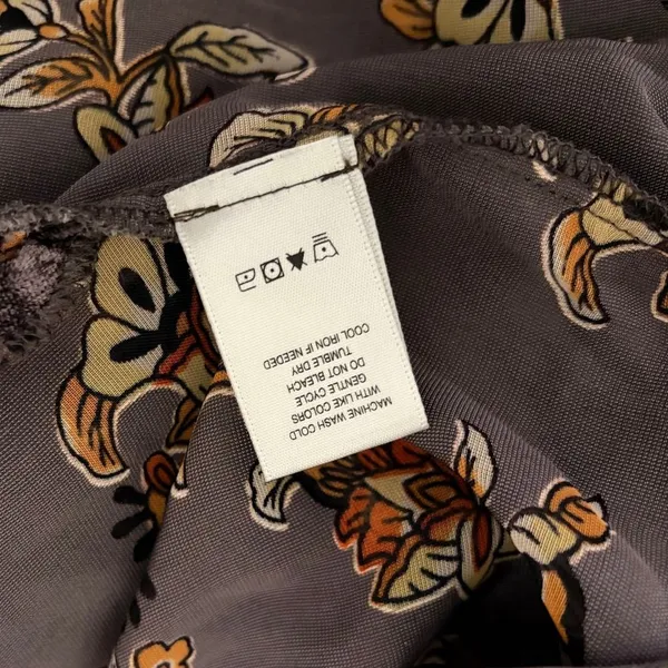 JOHN MARK Floral Velvet Burnout Animal Bell Sleeve Blouse Top Tie Waist Large - Image 10