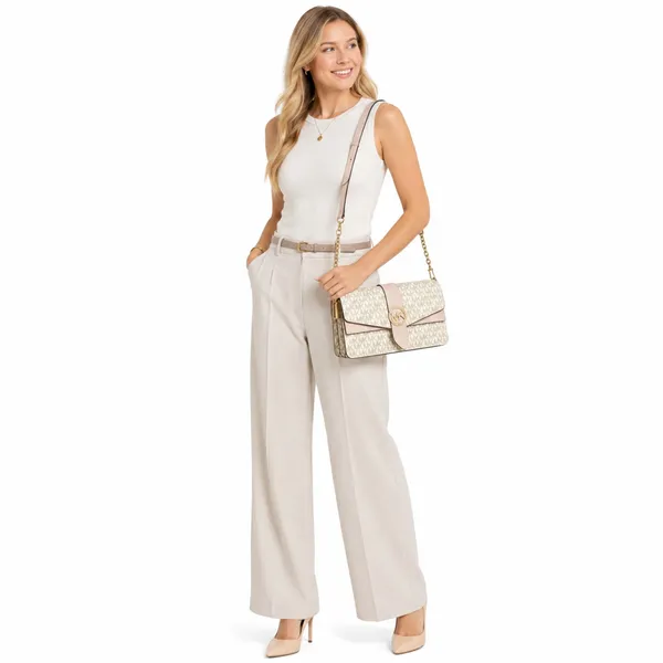 Michael Kors Logo Shoulder Bag Handbag Purse Wedding Party Quiet Luxury Coquette - Image 3
