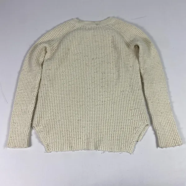 Marine Layer Sweater Womens‎ XS White Waffle Knit Cotton Nylon Wool Crewneck - Image 10