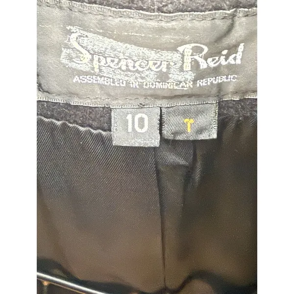 SPENCER‎ REID 10 T Black Wool Pea Coat Jacket Double Breasted - Image 3