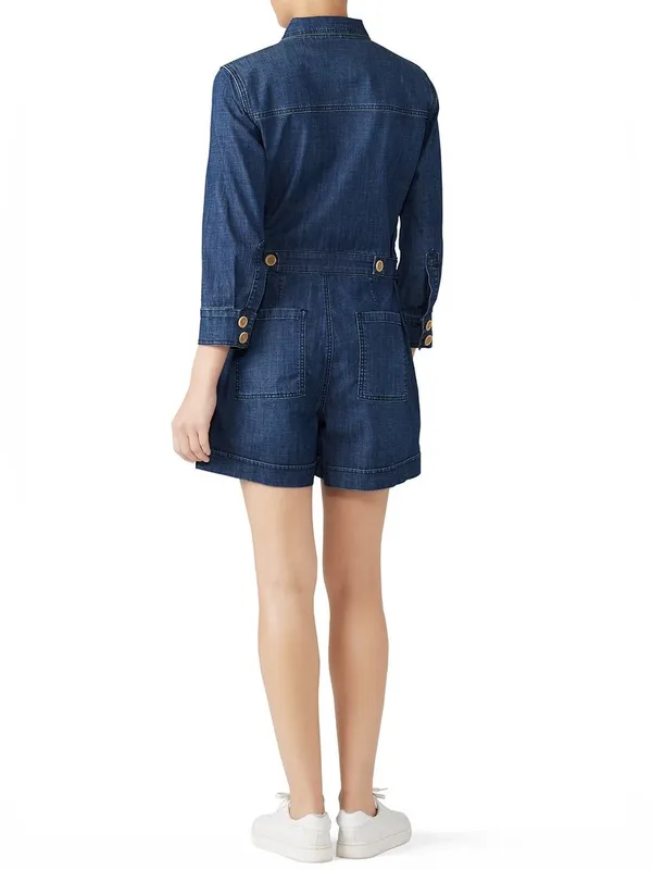 Sanctuary Coronado Denim Surplus Romper Size Large - Image 4