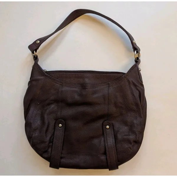 EUC Great American Leather Works Burgundy Shoulder Handbag Bag Purse Capsule - Image 2