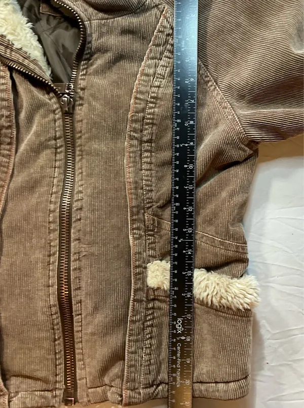 Big Chill Vintage Brown Corduroy Sherpa Collar Jacket Size L - Image 5