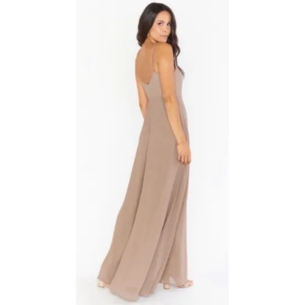Show Me Your Mumu SMYM Faith maxi Dress - Dune brown chiffon NEW LARGE - Image 3