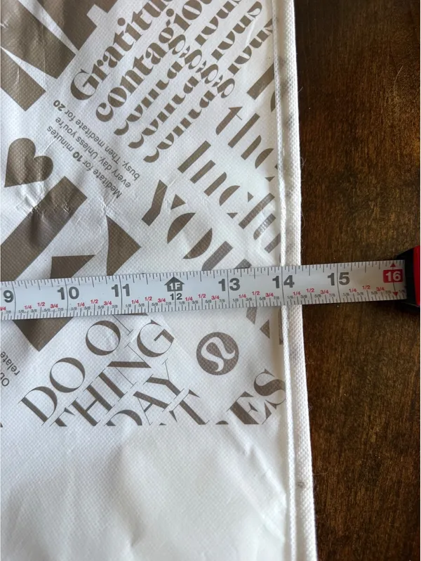 Lululemon White Printed Tote Bag with Text Design - Image 6