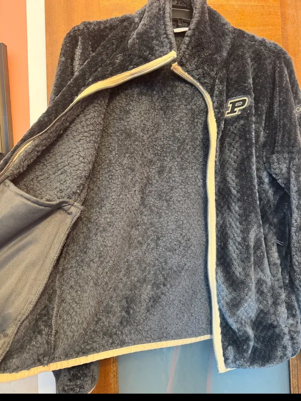 Purdue Womens Columbia Fire Side II Sherpa Full Zip Fleece Jacket Grey Medium - Image 9