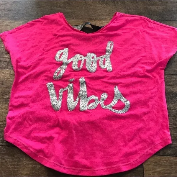 Total Girl Pink Crop Top Short Sleeve Size 7/8 - Image 5