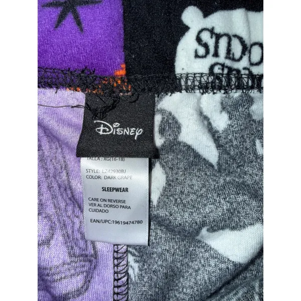 Disney Hocus Pocus Pajama Pants Women XL Purple Black Split Leg Jogger pj - Image 4