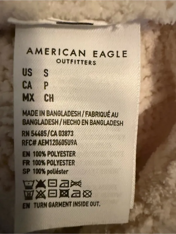 American Eagle‎ Knit Cream Ribbed Mockneck Sweater-S - Image 5