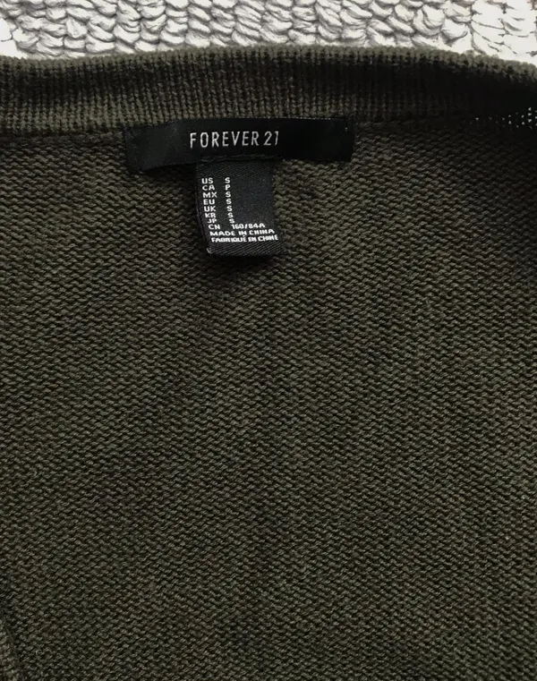 Forever21 Dark Green Long Cardigan Sweater Top - Image 10