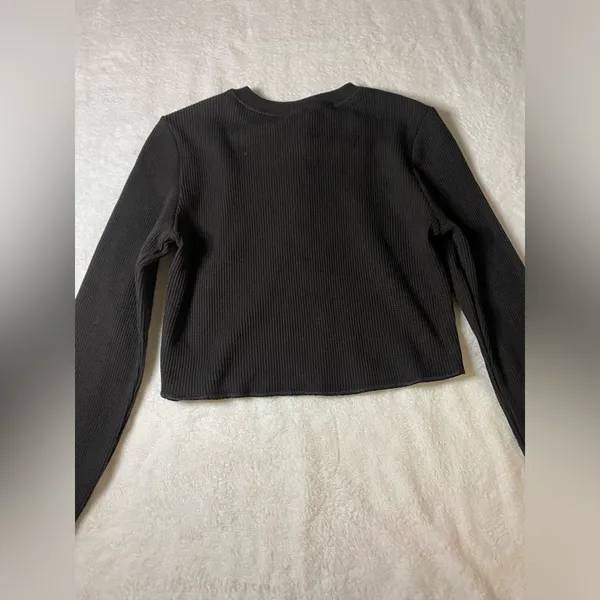 Skims waffle knit long sleeve top - Image 3