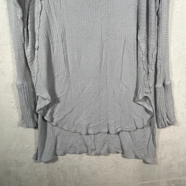 Free‎ People We The Free Waffle Knit Thermal Tunic Top Blue Grey Medium F-99 - Image 9