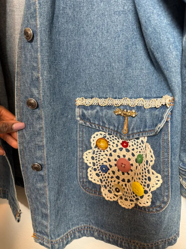 Vintage Granola Women's Denim Hunter Jacket - Image 4