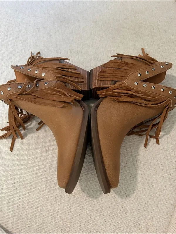 Dingo Western Boots Womens Fine N' Dandy Fringe Studs Ankle, size 9.5, NWOT - Image 5