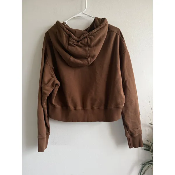 Tezza & Cole x Noize‎ Brown Cropped Hoodie Lost In The Sound Embroidered Large - Image 3