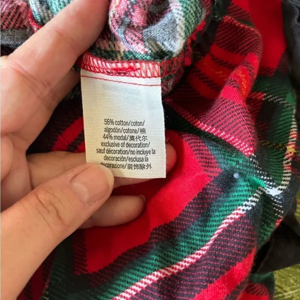 PINK Victoria's Secret Plaid Drawstring Pajama Shorts Size Large Red - Image 2