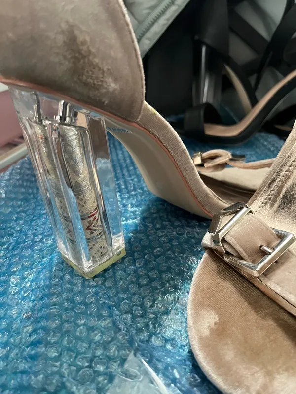 Shoedazzle Cape Robbin Velvet Heels w/ Clear Money Block Heel – Size 7.5 - Image 2