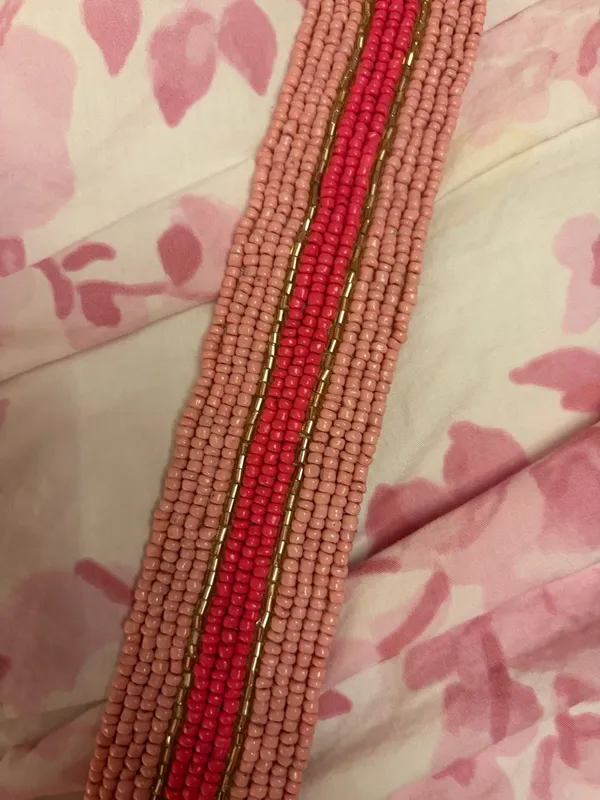 Clear Crossbody Stadium Bag with Pink Beaded Guitar Strap - Image 3