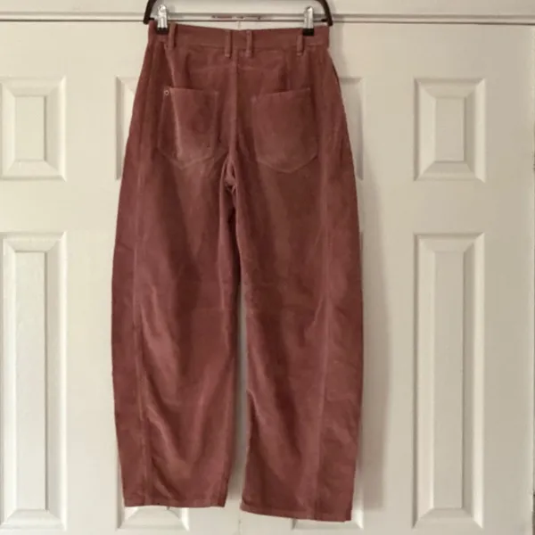 We The Free Free People Good Luck Barrel Corduroy‎ Pants Pink 24 Wide Leg EUC - Image 5