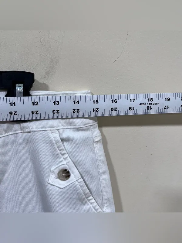 SPANX Bright White Stretch Twill Cropped Wide Leg Pants size large EUC - Image 4
