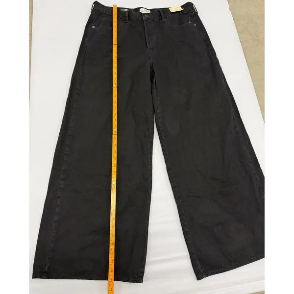 Universal Thread Super Wide Leg Black Jeans Womens 16 Reg 100% Cotton High Rise - Image 3