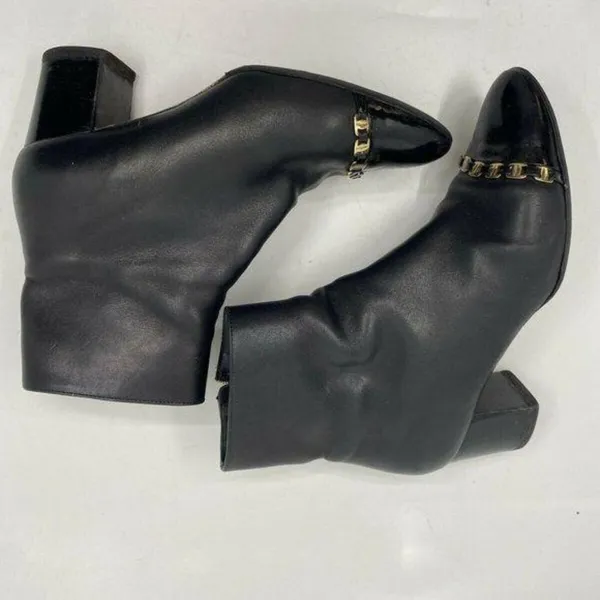 Msrp$730 SALVATORE FERRAGAMO Booties W/ Gold signa - Image 7