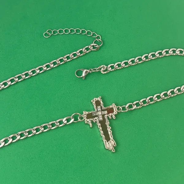 Titanium Steel Link Chain Cross Necklace for Men Women,Unisex Hip Hop Necklace - Image 4